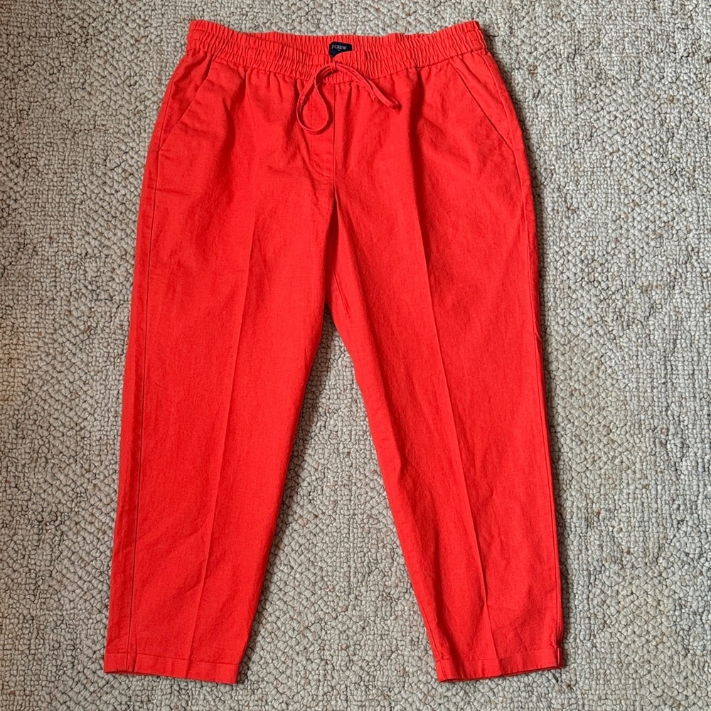 J. Crew Women's Orange Linen/Cotten Ankle Pants